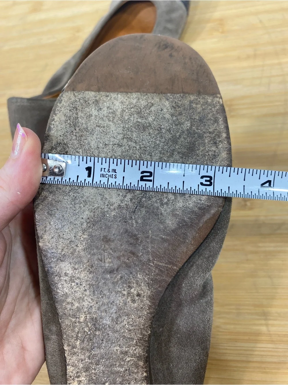 Vintage Lanvin grey Suede Ballet Flats with snakeskin Patterned Toes READ